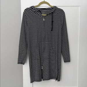 Coolibar Black and White Striped Hoodie